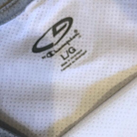 Champion Gray and White Crewneck T-Shirt | Sz L - Picture 3 of 4